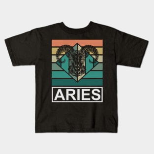 Aries Desing Zodiac  Vintage Kids T-Shirt
